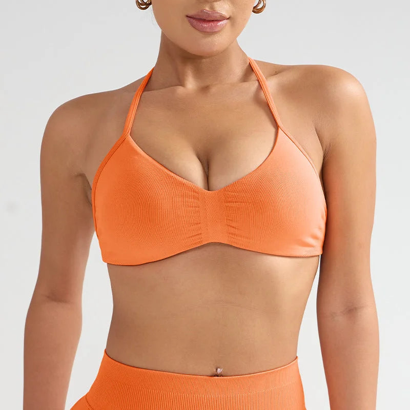 Elegant Back Strap Sports Bra - Ultra Supportive Yoga Top