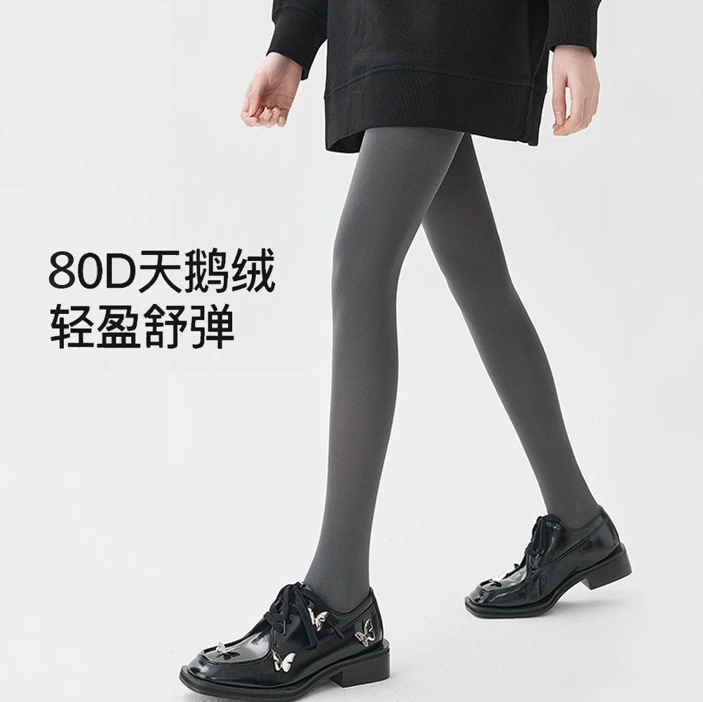Velvet Opaque Tights Slimming Compression Pantyhose Nude Black Grey