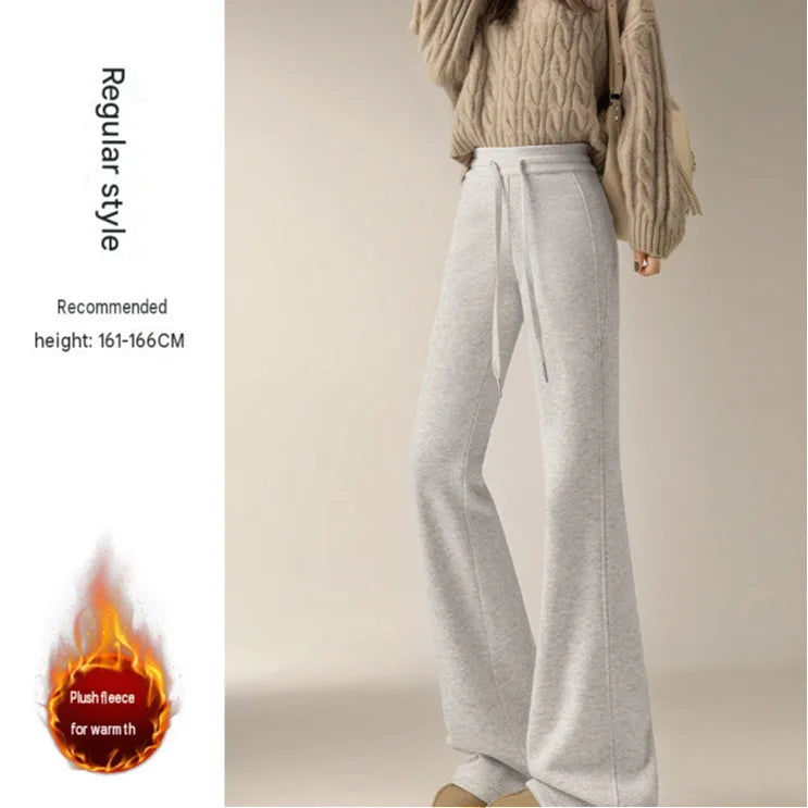 Cool Lyocell High-Waist Micro-Flare Wide-Leg Pants