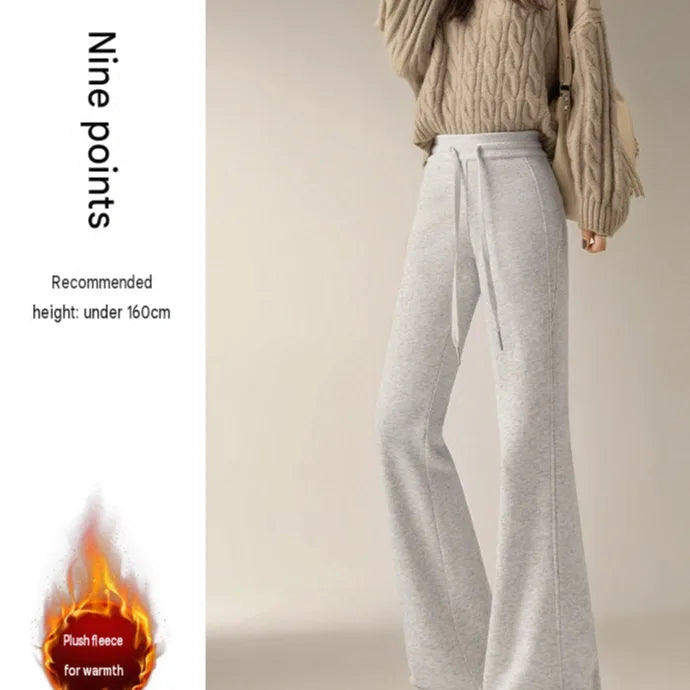 Cool Lyocell High-Waist Micro-Flare Wide-Leg Pants