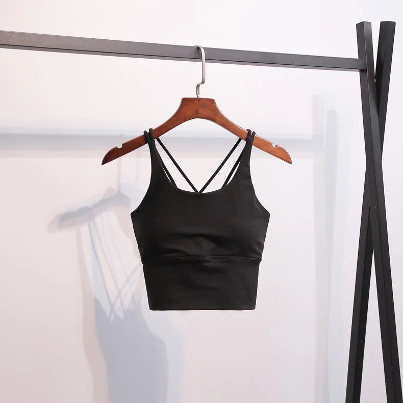 Padded Cross Strap Sports Bra Longline Yoga Vest - Summer 2026