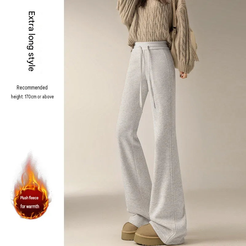 Cool Lyocell High-Waist Micro-Flare Wide-Leg Pants