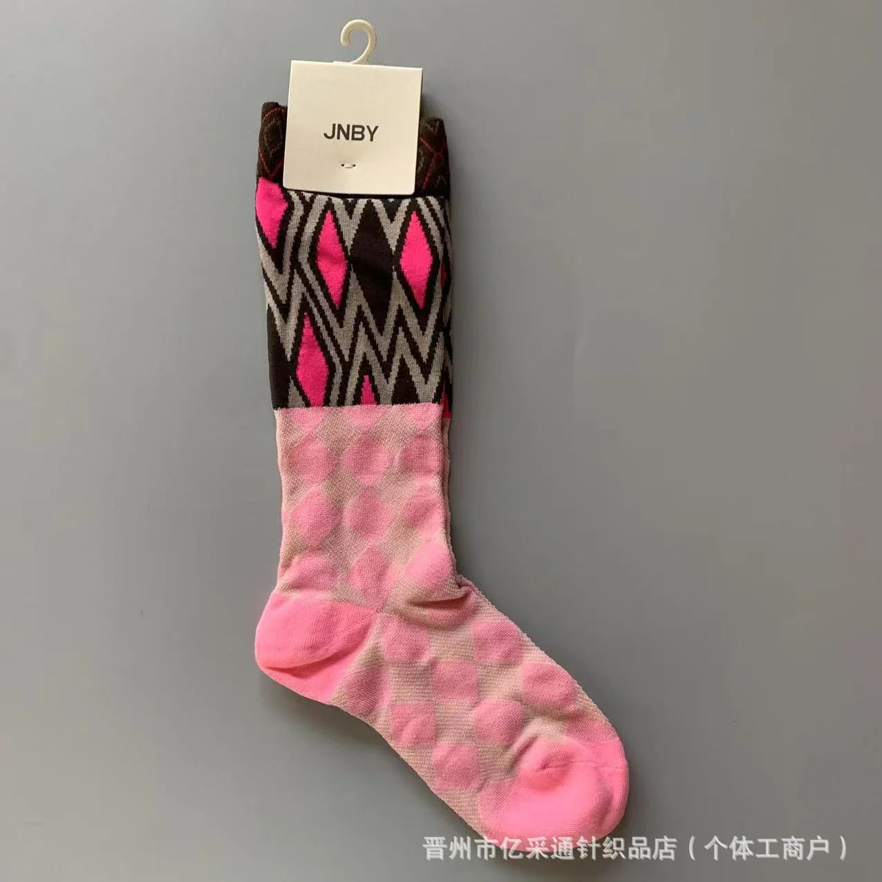 Vintage Jacquard Mid-Calf Socks for Women - Retro Patterned Crew Socks