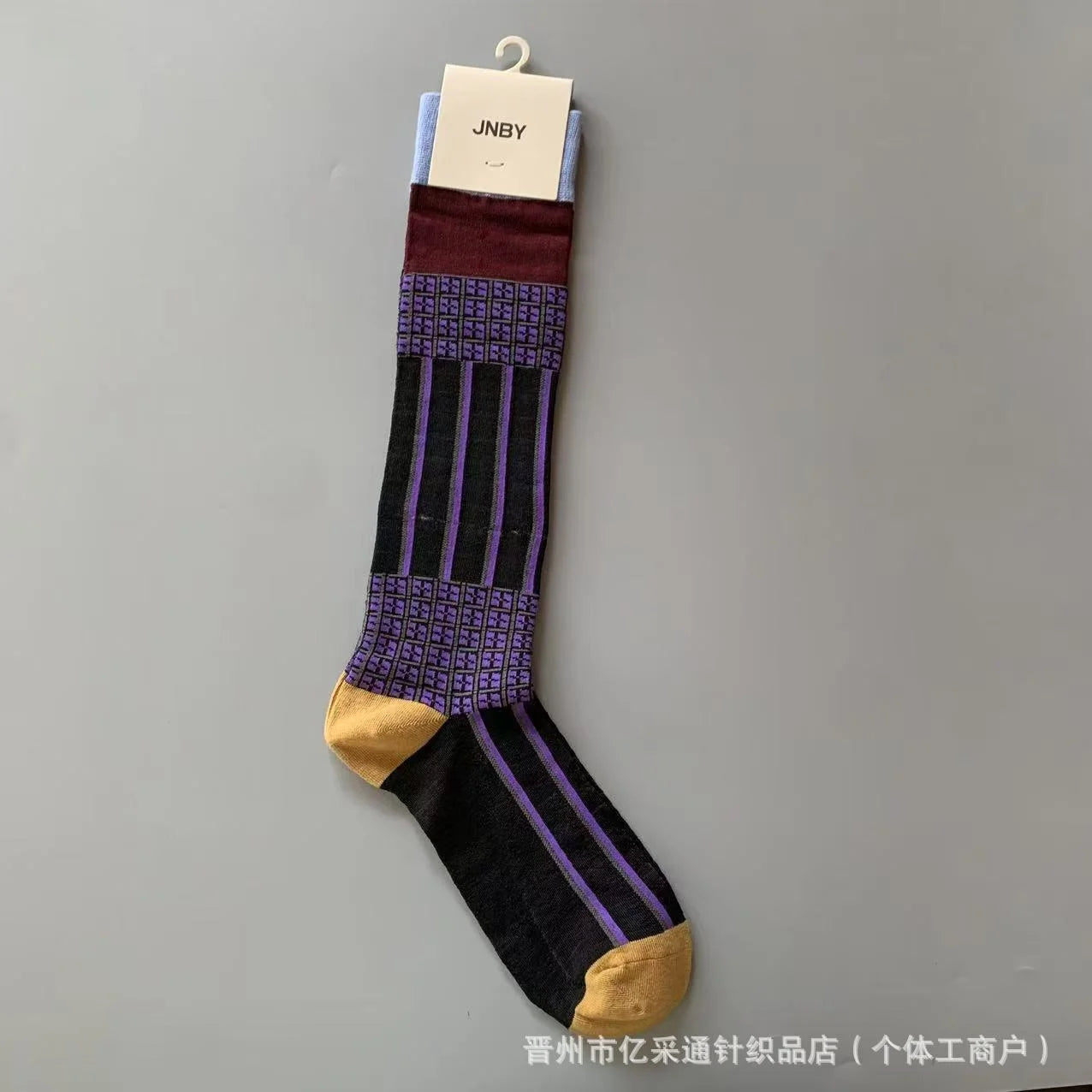 Vintage Jacquard Mid-Calf Socks for Women - Retro Patterned Crew Socks