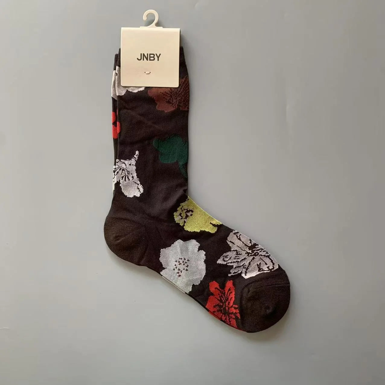 Vintage Jacquard Mid-Calf Socks for Women - Retro Patterned Crew Socks