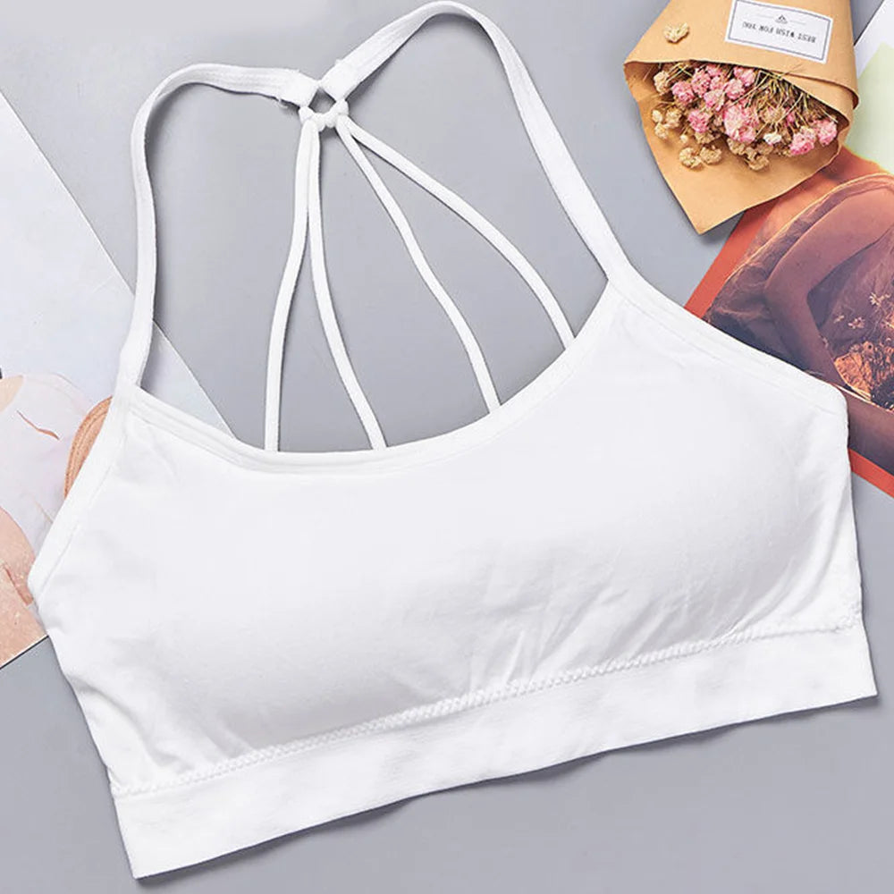Seamless Sports Crop Top Bra Wide Straps Yoga Fitness Activewear