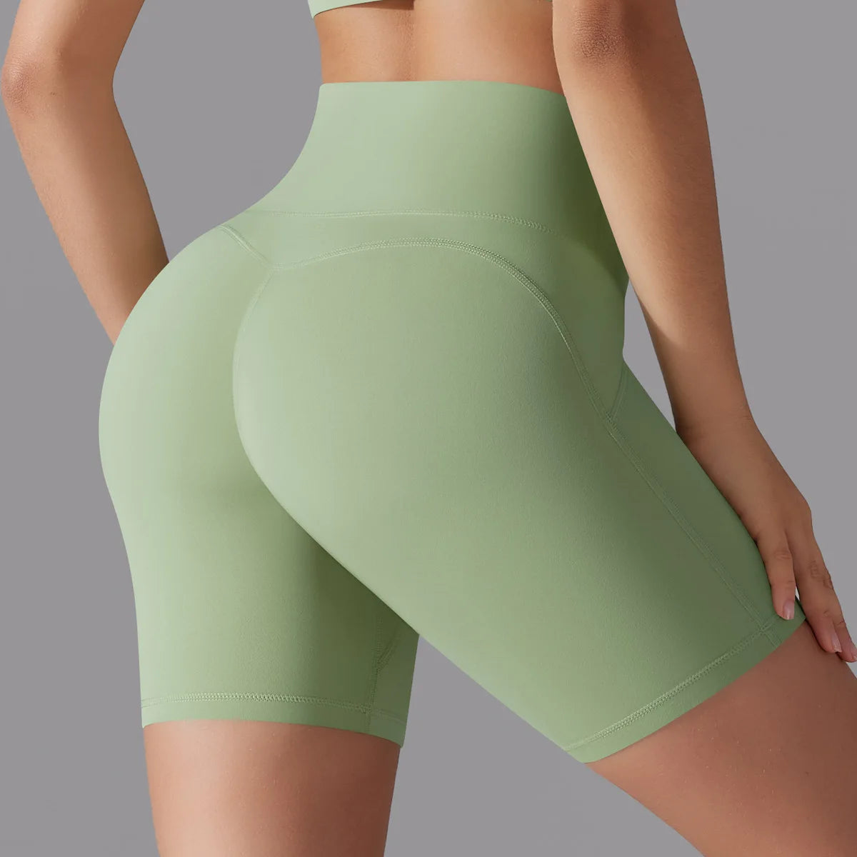 Women's New High Waisted Tight Fitting Three Part Shorts for Sports, Running, Fitness, Yoga, Shorts
