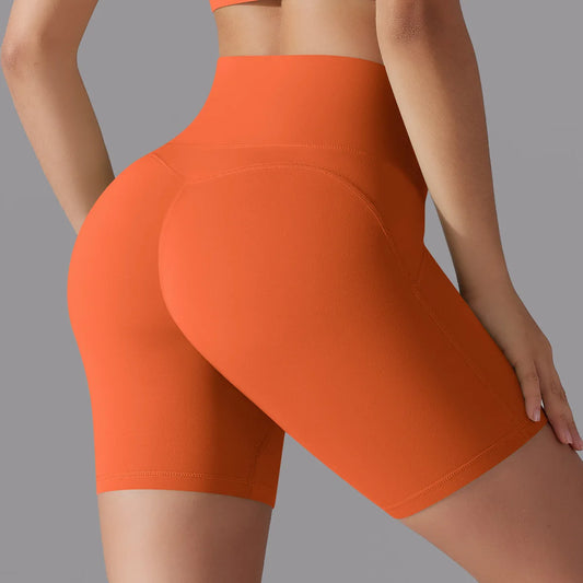 Women's New High Waisted Tight Fitting Three Part Shorts for Sports, Running, Fitness, Yoga, Shorts
