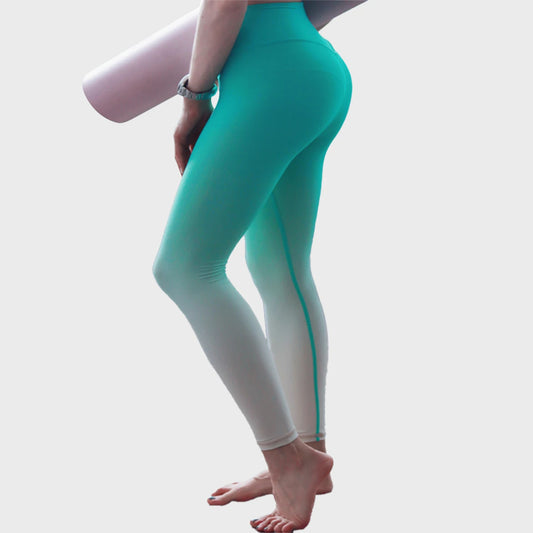 Women's Gradient Color Hip Lifting Fitness Pants High Waist Peach Butt Pants Running Sports Stretch Yoga Pants Outdoor Wear