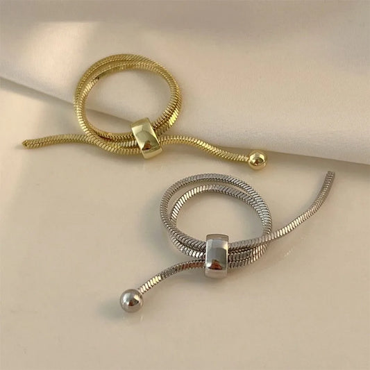 Vintage Multy Layer Adjustable Chain Rings Strap Finger Rings For Women Men Personality Charms Rings Jewelry Gifts