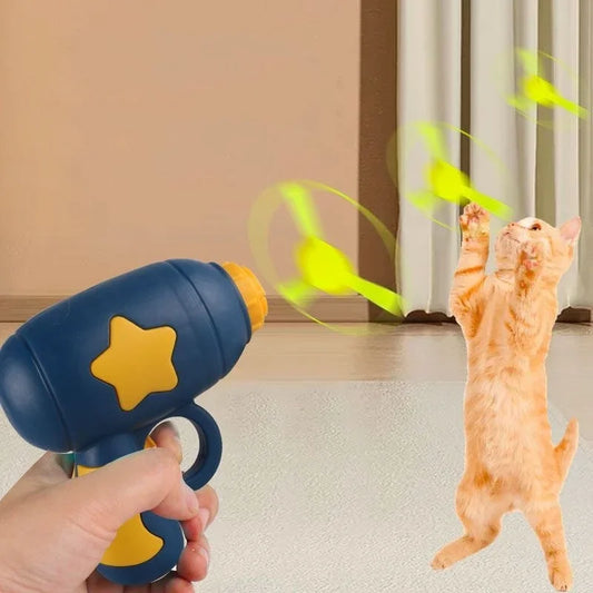 With 5pcs Flying Disc Cat Dog Toy Funny Interactive Play Pet Training Toy Mini Flying Disc Catapult Pet Toys Cat Accessories