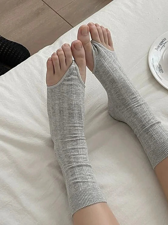 Ballet Ruched Mid-Calf Socks with Ruffle Trim for Sandals