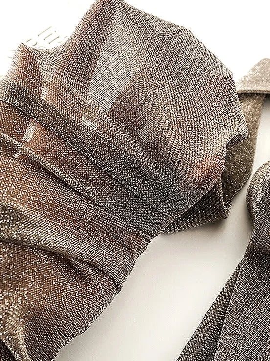 Shiny Silver Thread Sheer Pantyhose - Black, Grey & Mocha Tights