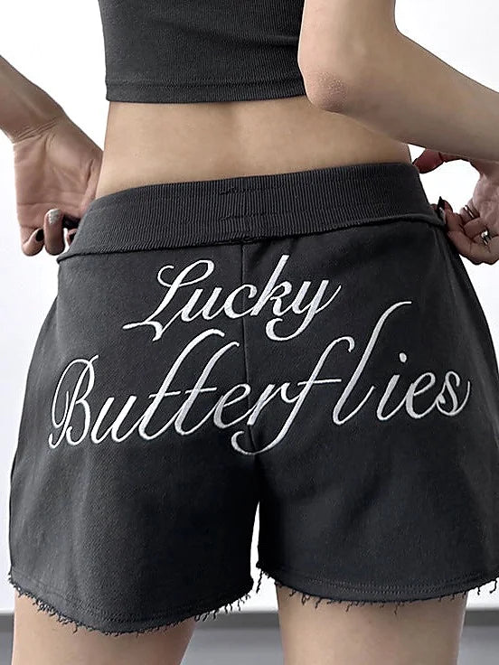 High Waisted Athletic Shorts Grey Black - Comfortable Summer Hot Pants