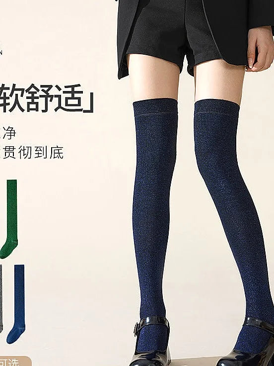 Shimmer Metallic Thigh High Socks - Sparkly Over Knee Stockings