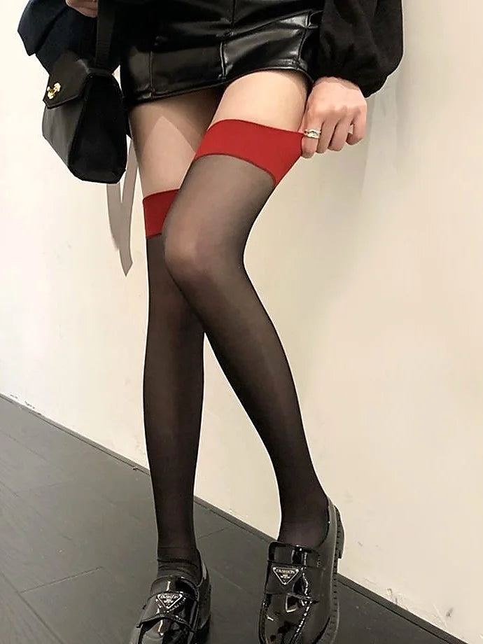 Sexy Black Fishnet Open-Crotch Suspender Stockings