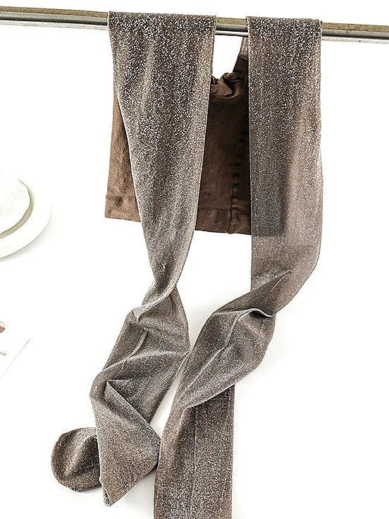 Shiny Silver Thread Sheer Pantyhose - Black, Grey & Mocha Tights