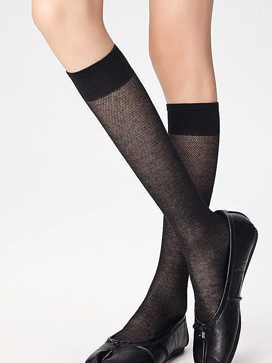Tabi Split Toe Socks Women - Sheer Mesh Calf High Summer Socks
