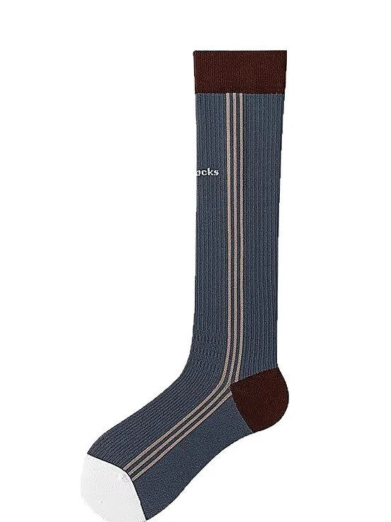 Striped Compression Calf Socks for Women - Breathable Fitness Socks