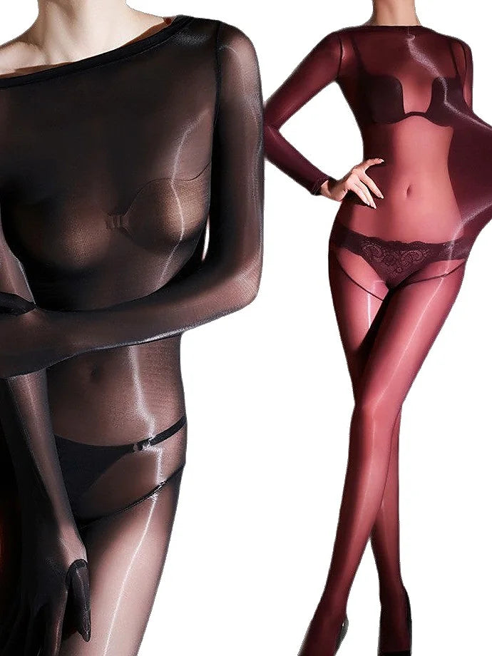 Plus Size 3D High-Density Satin Lingerie Jumpsuit