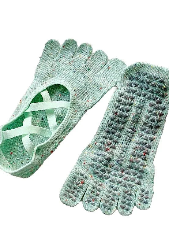 Women's Five Toe Grip Socks with Straps for Yoga and Pilates