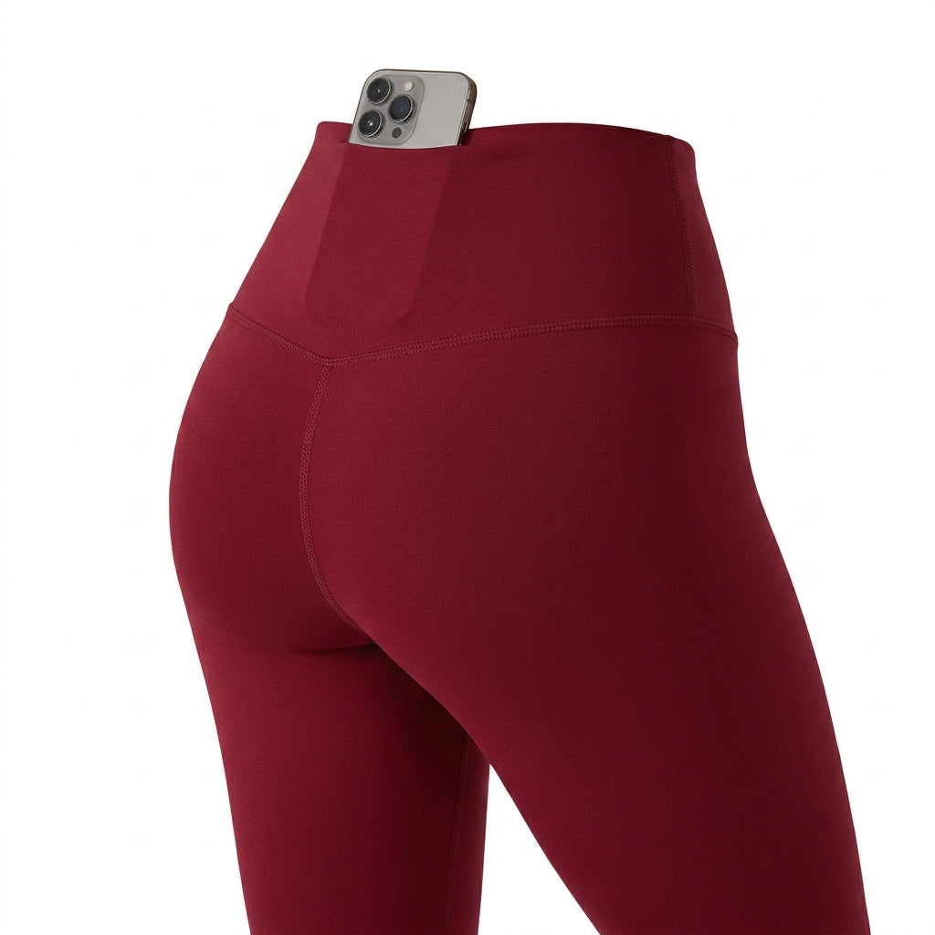 High-Waist Seamless Nylon Yoga Leggings Butt-Lift Pocket