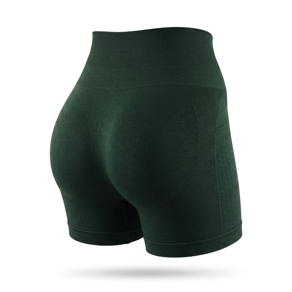 High-Waisted Textured Jacquard Butt-Lifting Yoga Shorts